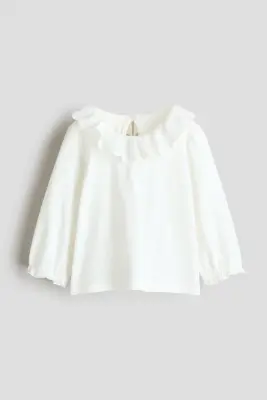 Ensemble 2 pièces avec robe salopette et top - Bleu denim/blanc — photo 1