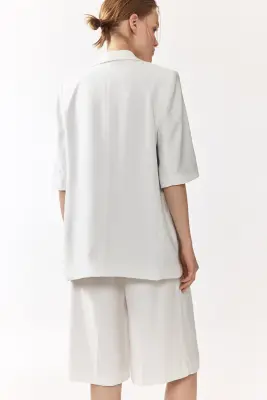 Blazer à manches courtes - Blanc — photo 4