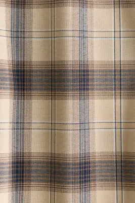 Chemise courte avec col cravate - Beige/carreaux — photo 4