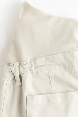 MAMA Wide High Waist Ankle Jeans - Crème — photo 4