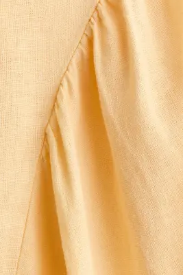 Robe à bretelles fines en lin mélangé - Jaune — photo 4
