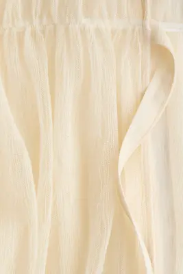 Blouse vaporeuse à nouer - Crème — photo 5