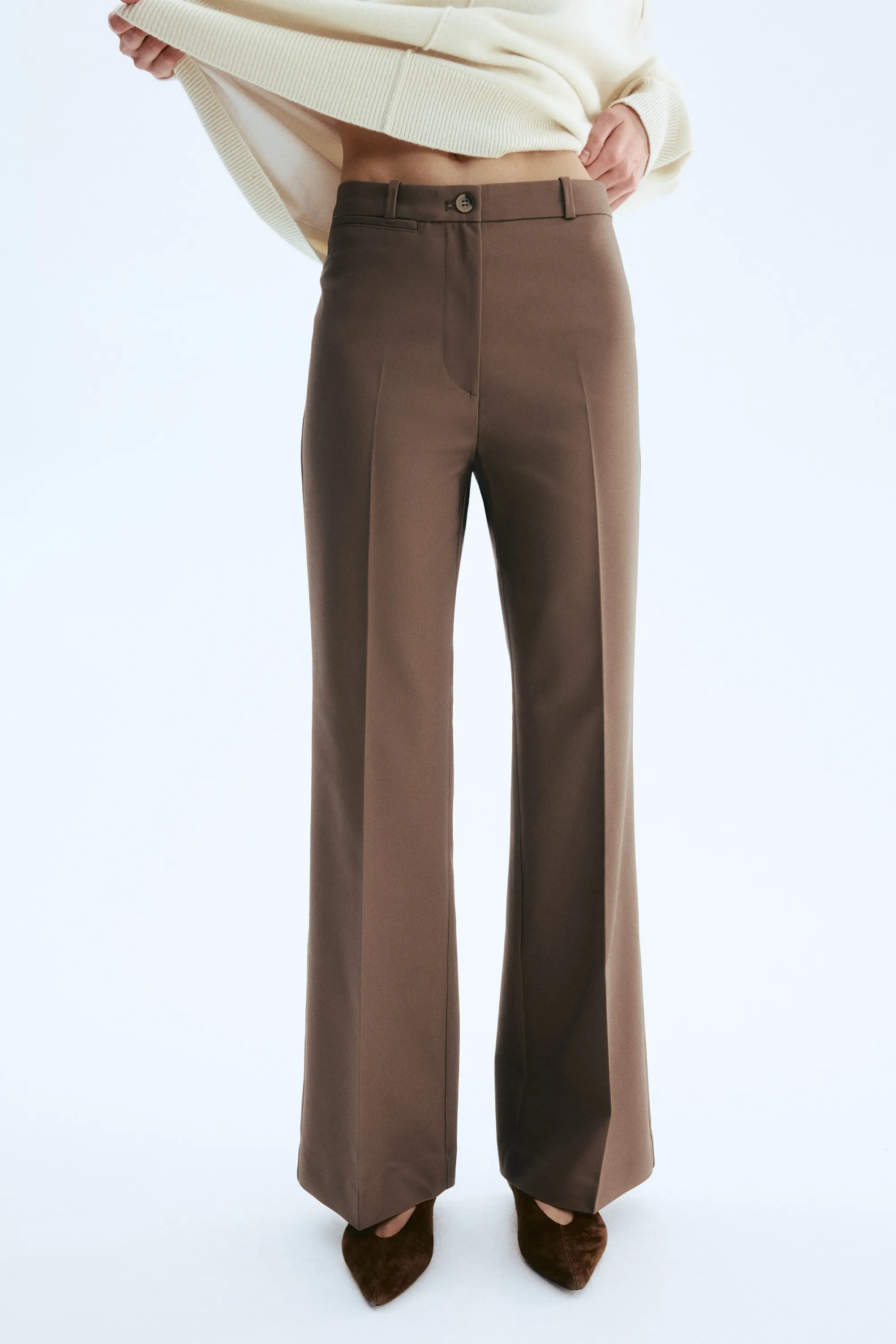 Pantalon bootcut - Marron clair