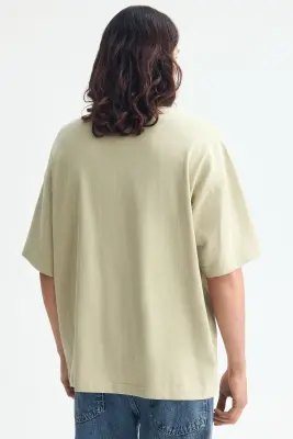 T-shirt Oversized Fit en coton - Vert ancien clair — photo 3