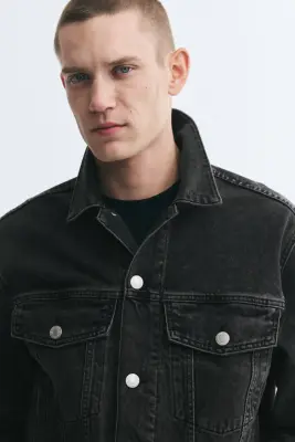 Veste en denim de coton - Noir denim — photo 2