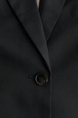 Blazer à fermeture droite en twill - Noir — photo 4