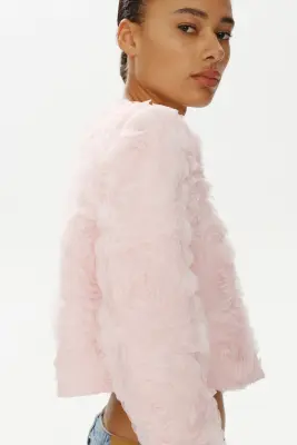 Veste courte avec application - Rose clair — photo 2