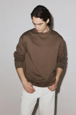 T-shirt à manches longues Cooling Relaxed Fit - Marron clair — photo 2