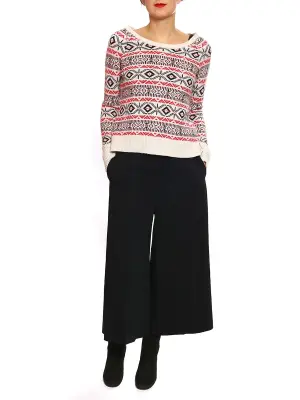 Pull de ski NEIGE blanc imprimé rouge et vert Prix boutique 185€ Taille 36 — photo 2