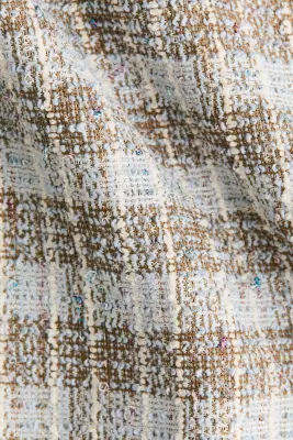 Top en maille bouclette avec ceinture - Bleu ancien clair/carreaux — photo 4