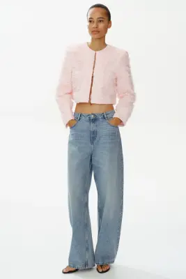 Veste courte avec application - Rose clair — photo 1
