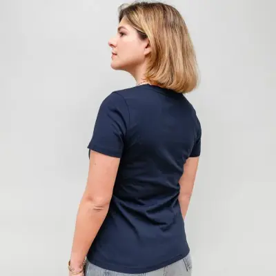 T-shirt Martine col V bleu marine — photo 2
