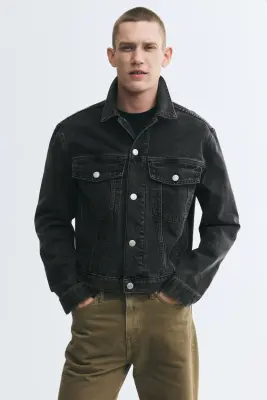 Veste en denim de coton - Noir denim — photo 1