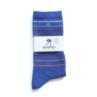 Chaussettes bleu électrique à rayures Pablo — photo 2