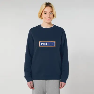 SWEAT-SHIRT COTON BIO BRODÉ - PIGALLE - NAVY — photo 3