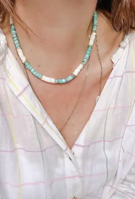 BOHEMIAN RHAPSODIE PARIS Collier Bettina Opale et Turquoise -30% — photo 4