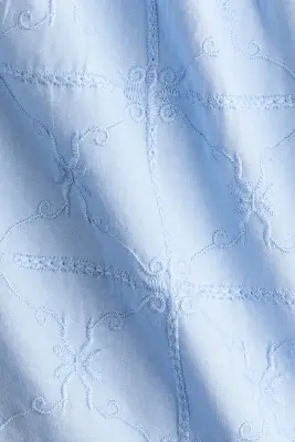 Robe brodée avec jupe évasée - Bleu clair — photo 2