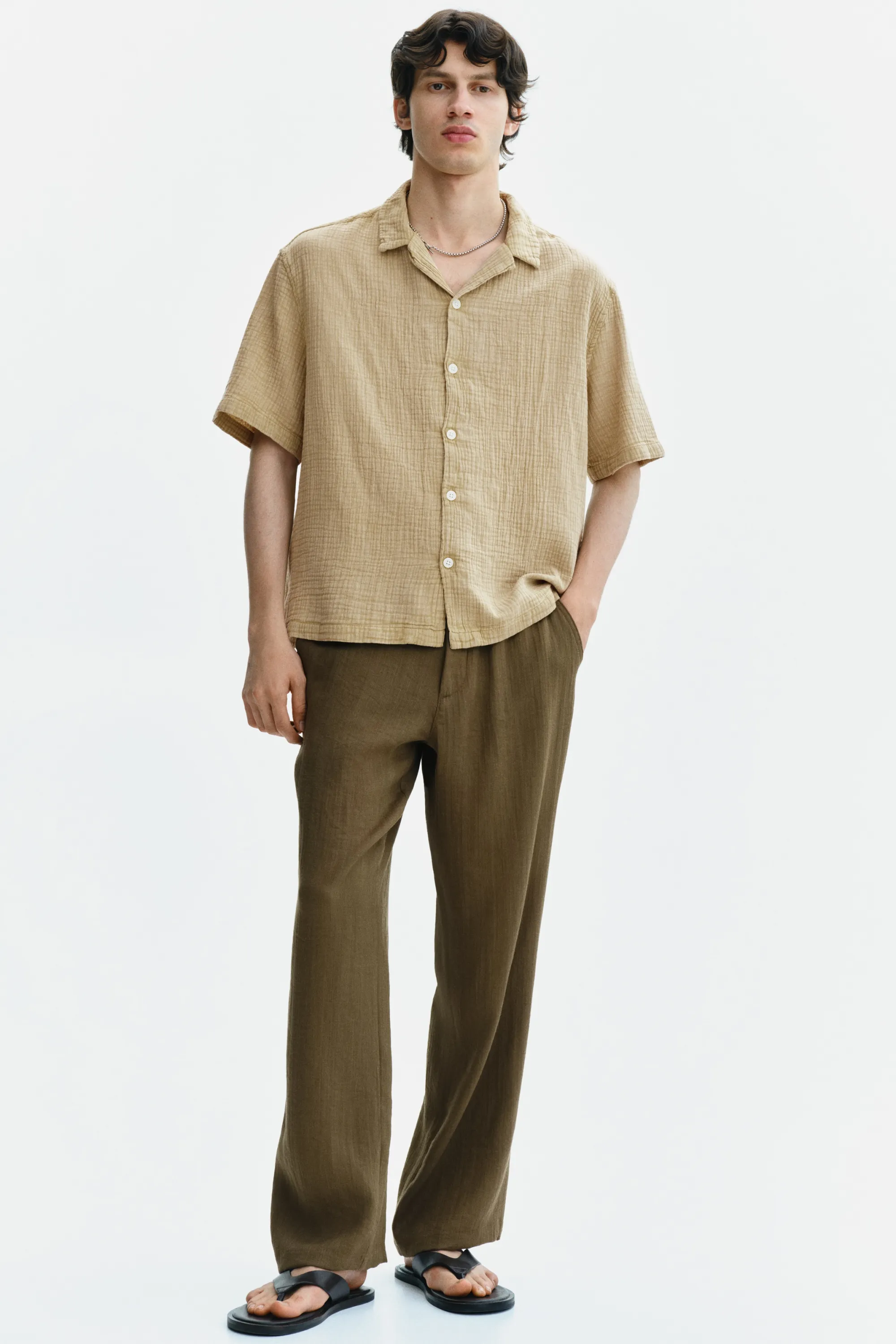 Chemise Relaxed Fit en mousseline - Jaune ancien