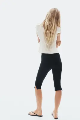 Top en viscose mélangée avec fente goutte d'eau - Crème — photo 3