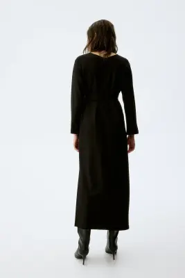 MAMA Robe en jersey avec ceinture à nouer - Noir — photo 2