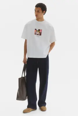T-shirt Oversized Fit - Blanc/Henri Matisse — photo 1