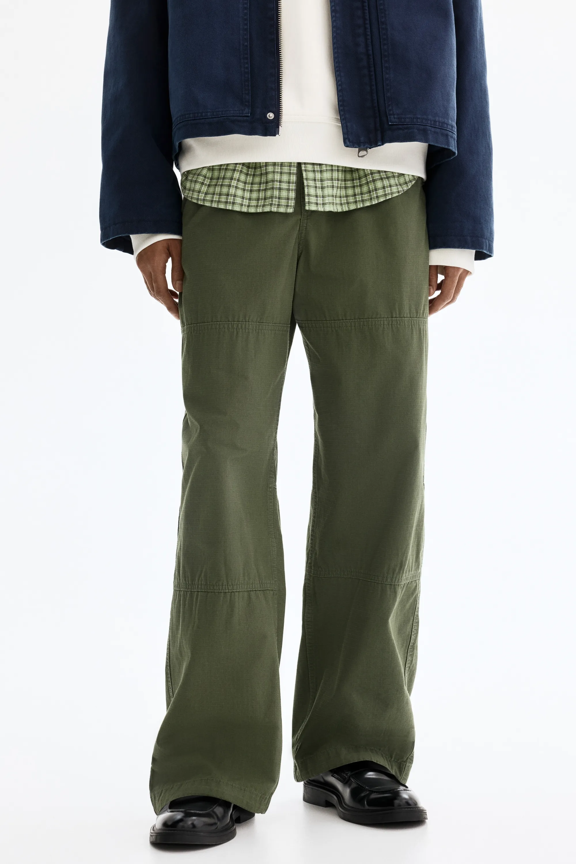 Pantalon Relaxed Fit - Vert kaki