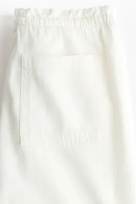 Pantalon en denim avec taille élastique - Crème — photo 3
