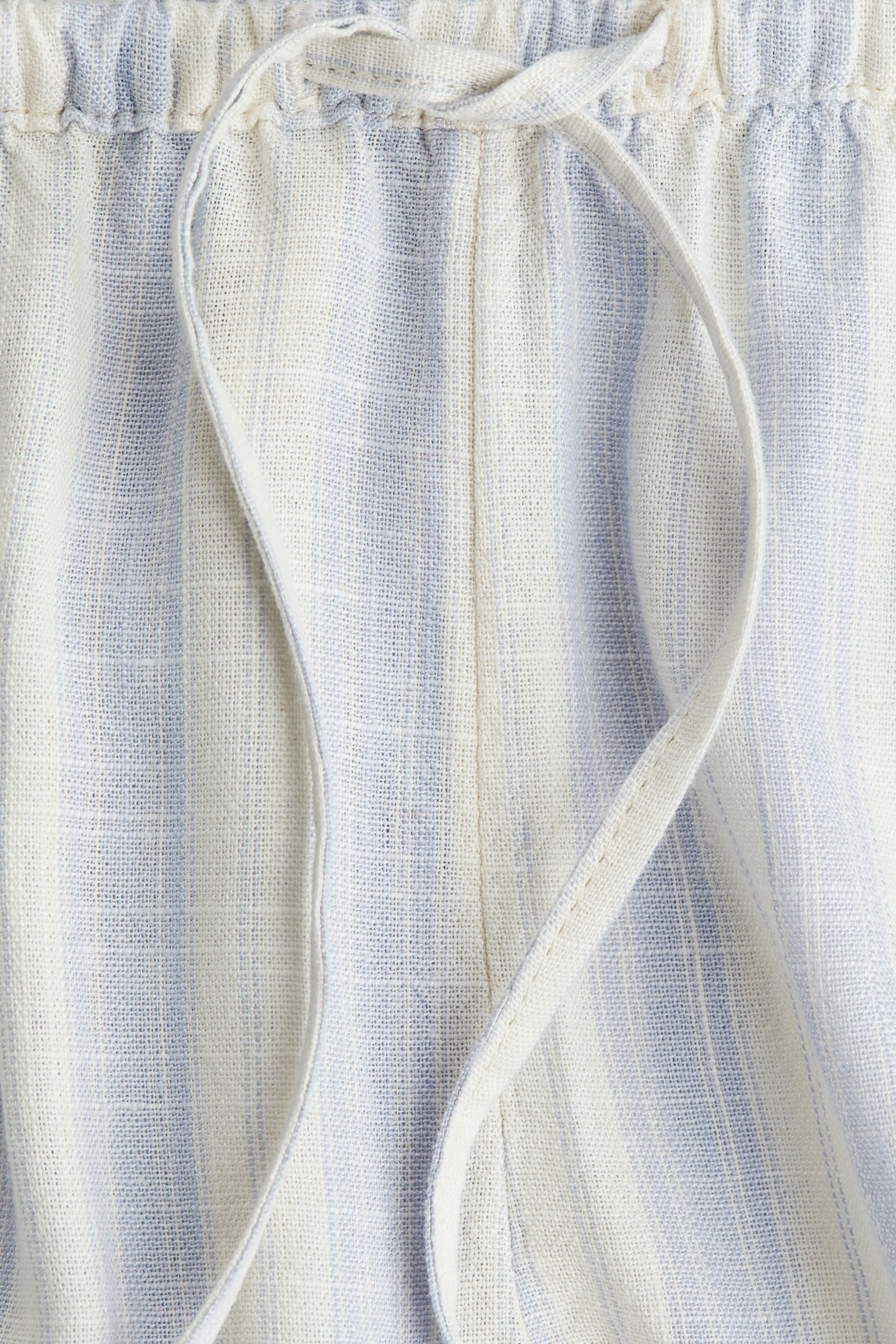 Pantalon droit à cordon - Bleu clair/rayures blanches