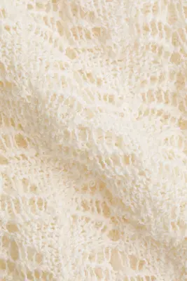 Pull en maille pointelle - Crème — photo 3