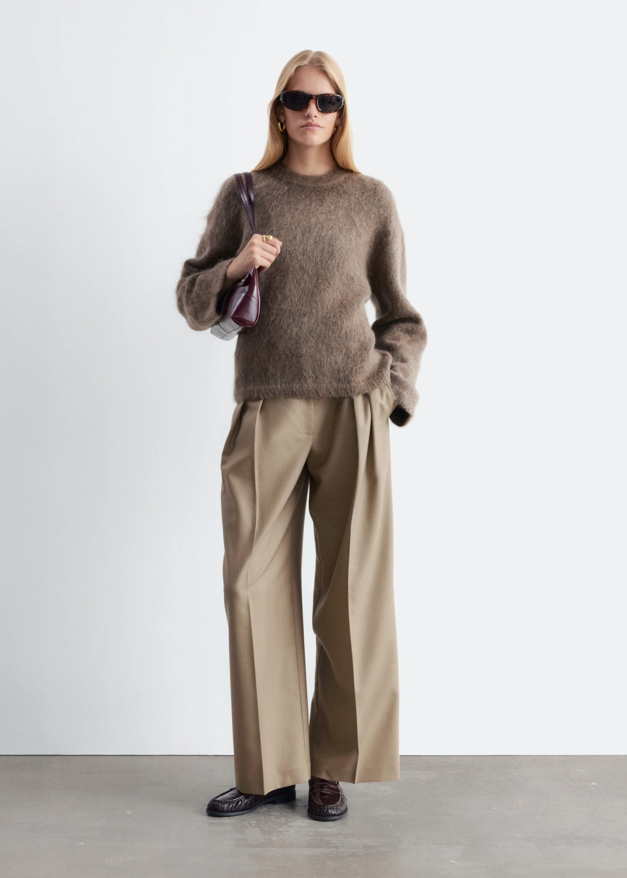 Pull en mohair mélangé - Taupe
