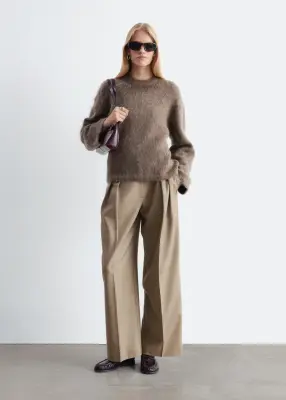 Pull en mohair mélangé - Taupe — photo 1