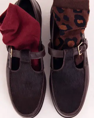 Chaussette Léo léopard fauve — photo 5