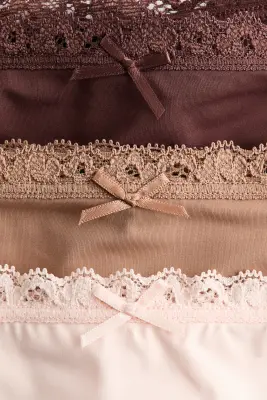 Lot de 3 strings Tanga en microfibre - Rose clair/beige foncé — photo 3