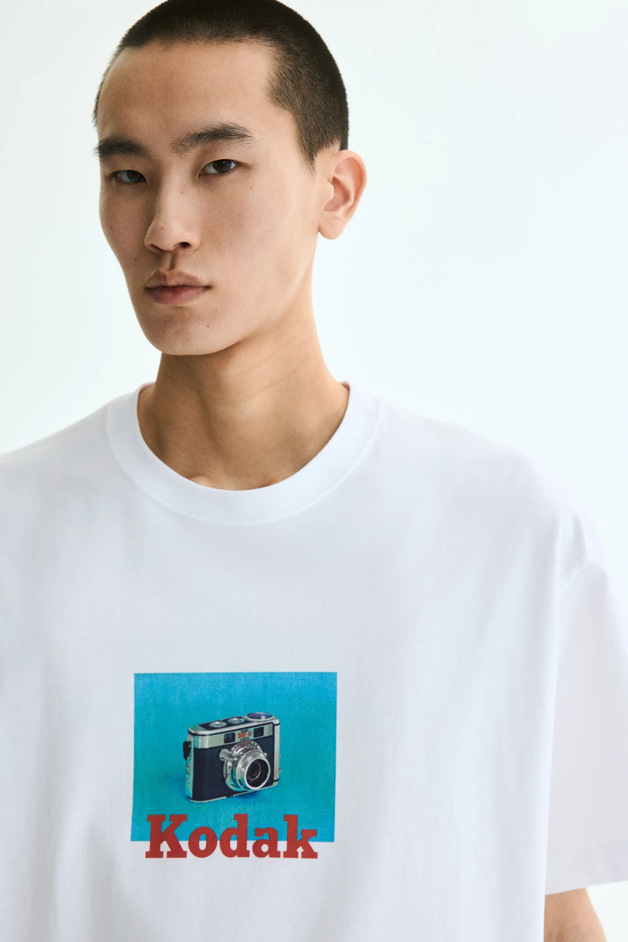 T-shirt Loose Fit - Blanc/Kodak