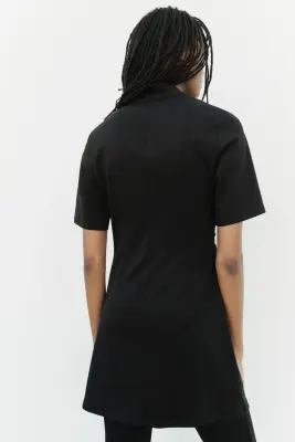 Robe à effet drapé avec détail boutonné - Noir — photo 3