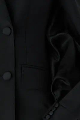 Cape-detail wool blazer - Black — photo 2