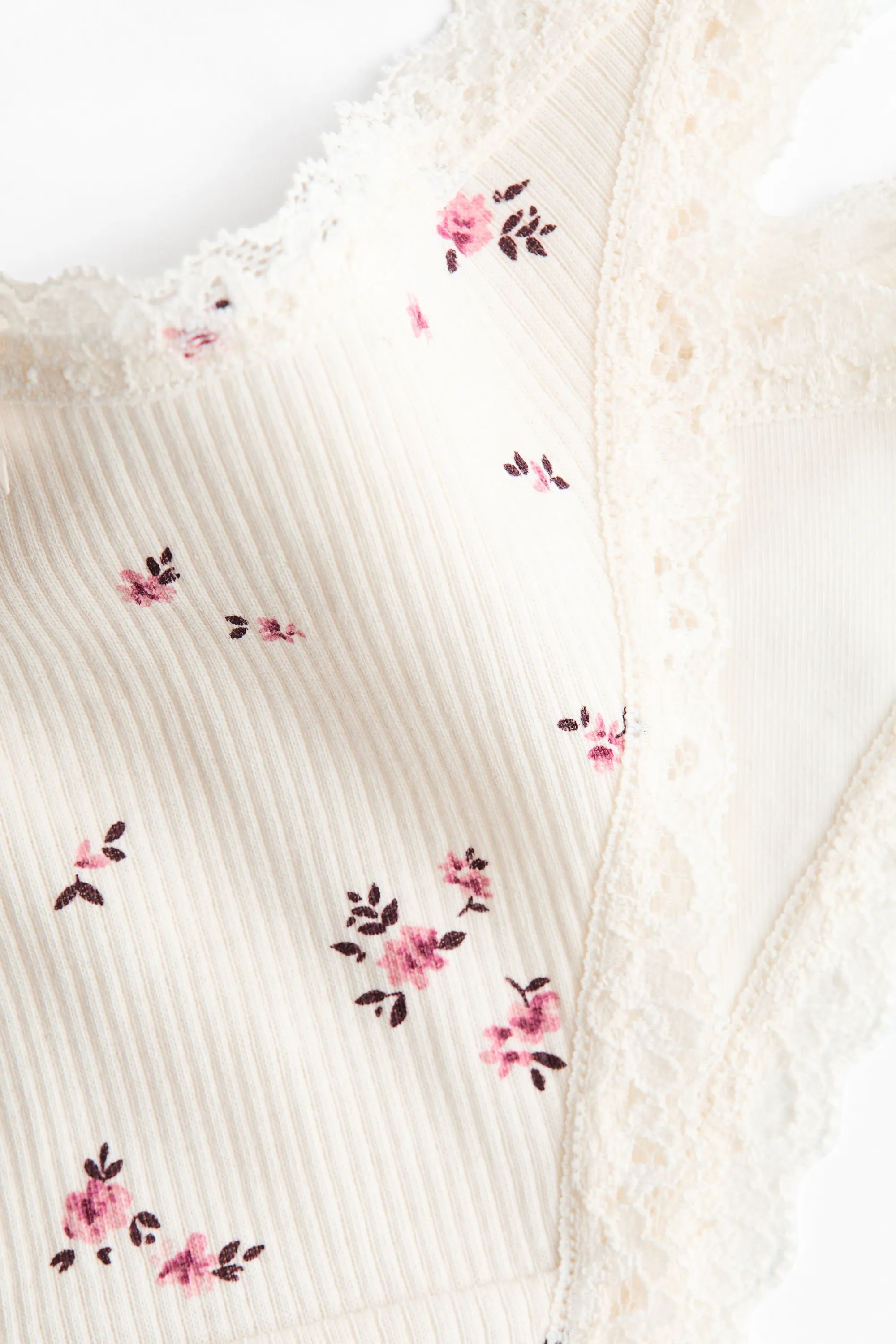 Lot de 5 strings Tanga en coton - Rouge prune/fleuri