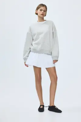 Sweat avec motif imprimé - Gris clair chiné — photo 2