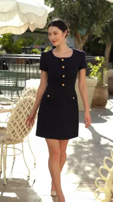 Dina Cotton Tweed Dress — photo 4