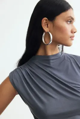 Draped tiered dress - Gris foncé — photo 1
