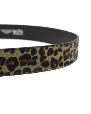 Ceinture Mixte Leopard Noir Khaki — photo 4