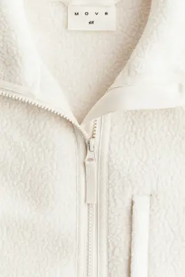 Veste Regular Fit en tissu Teddy bear - Ivoire — photo 5