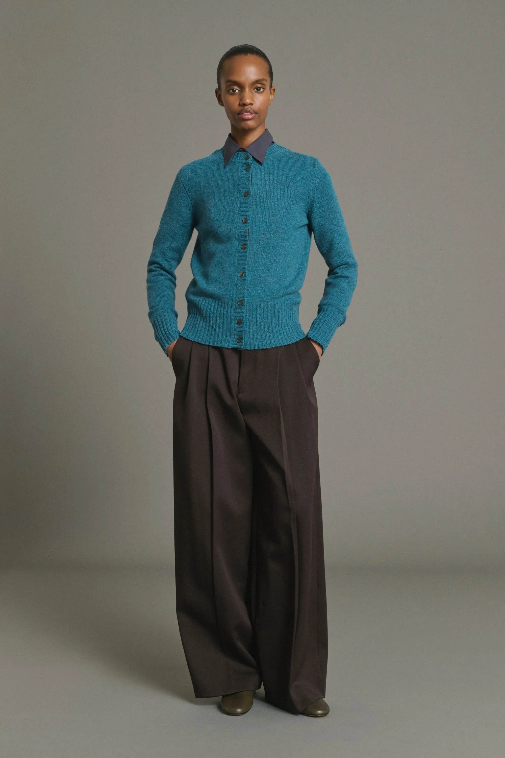CARDIGAN FUGU BLEU PERSAN