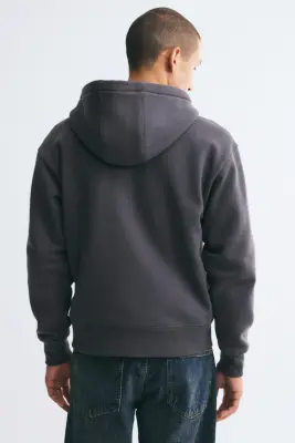 Veste à capuche zippée Relaxed Fit - Gris foncé — photo 3