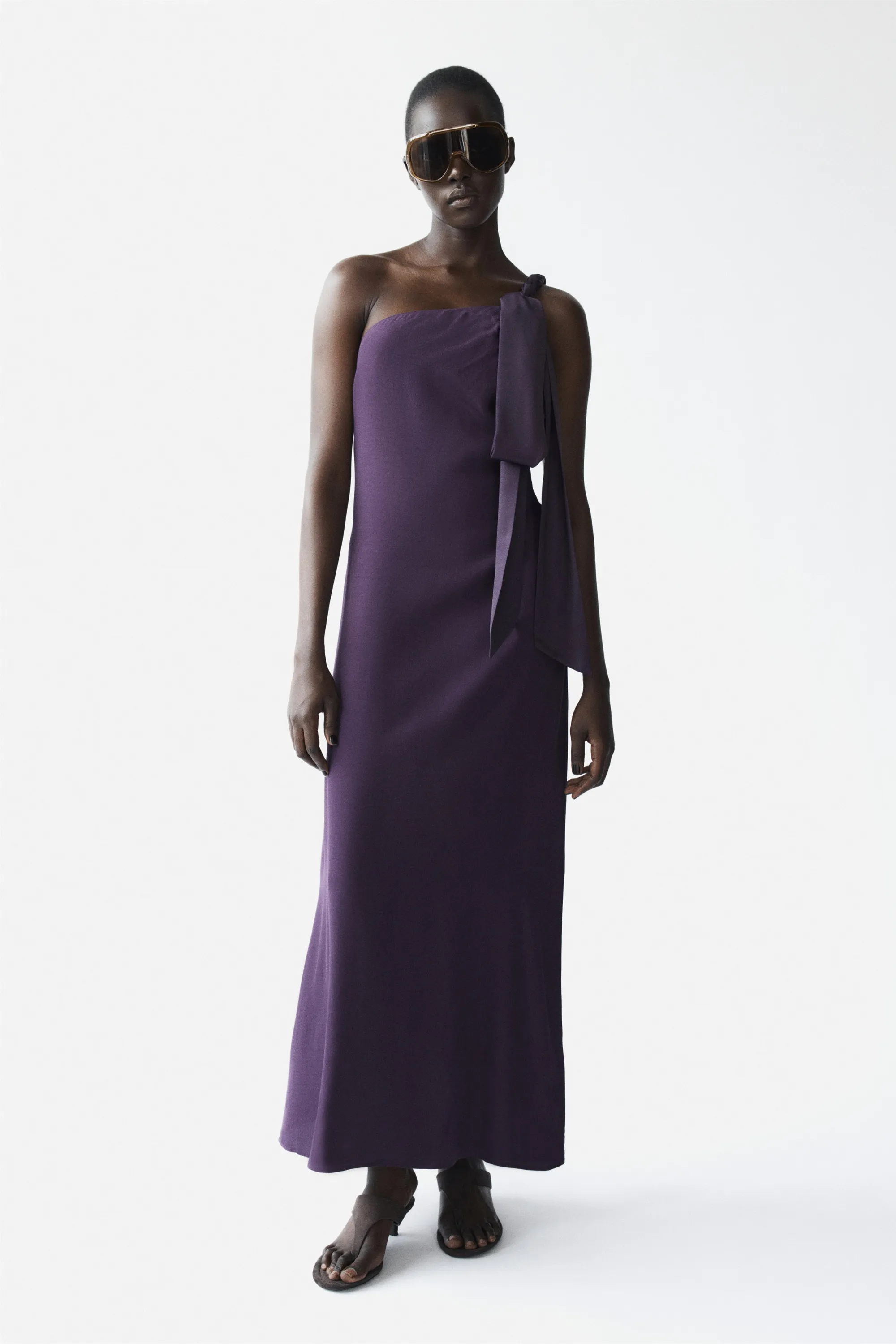 Robe asymétrique avec détail tressé - Violet