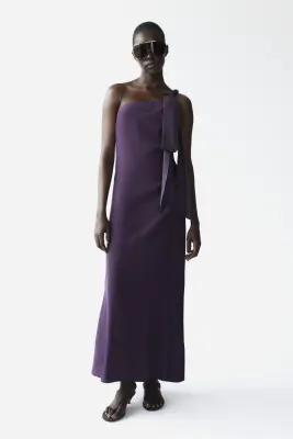 Robe asymétrique avec détail tressé - Violet — photo 1