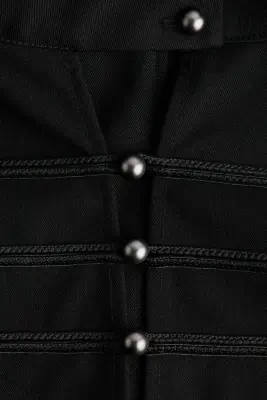 Robe à boutons en twill - Noir — photo 3