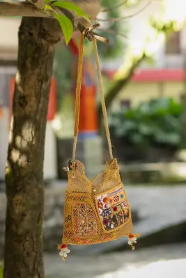 Sac à bandoulière en filet de chanvre — photo 2