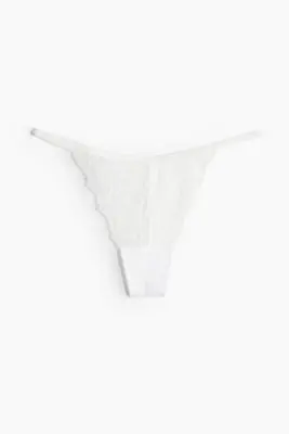 Lot de 3 strings Tanga en dentelle - Blanc — photo 1
