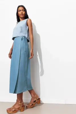 Jupe longue portefeuille Femme — photo 2